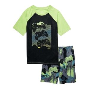 4/$25 Wonder Nation Boys 2 Piece Pajama Set Size 18 XXL Video Game Print